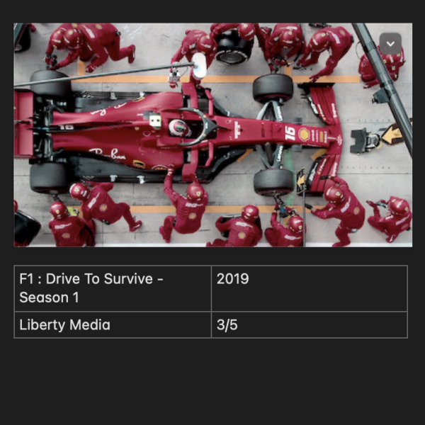 F1 : Drive To Survive &acirc; Season 1
