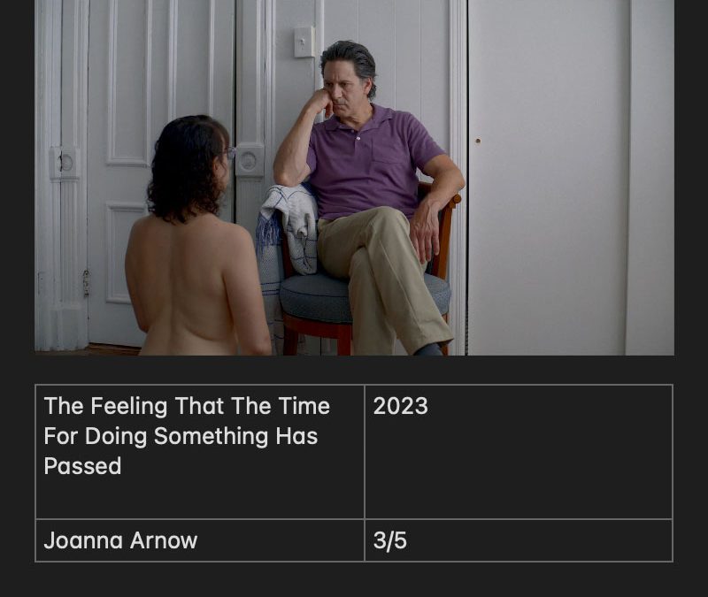 The Feeling That The Time For Doing Something Has Passed