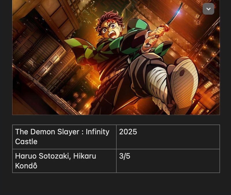 The Demon Slayer : Infinity Castle